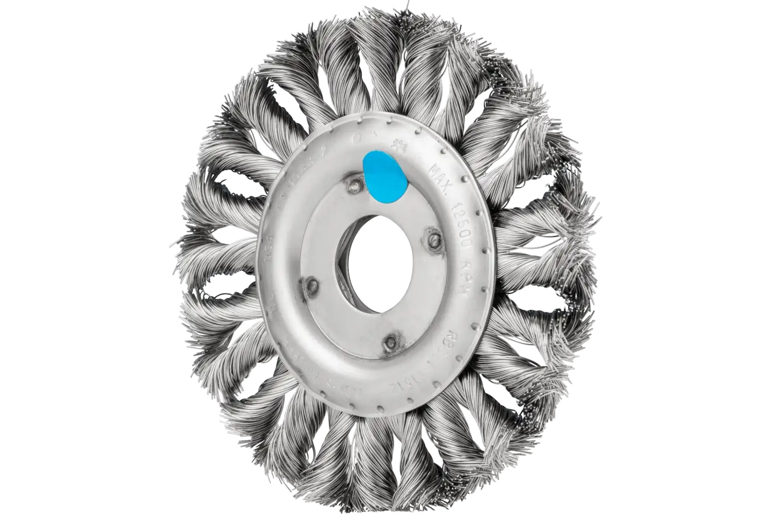 Picture of Pferd Inox-Total Knot Wire Wheel Brush 4-1/2" Dia. .014 Ss 7/8" Arbor